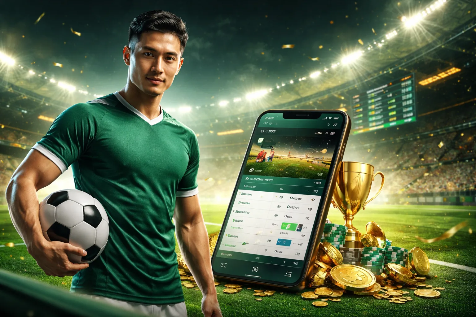 Người hâm mộ xem trận bóng đá với màn hình hiển thị tỷ lệ cược tại W88VT.
